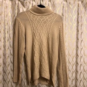 Beige Turtleneck Sweater